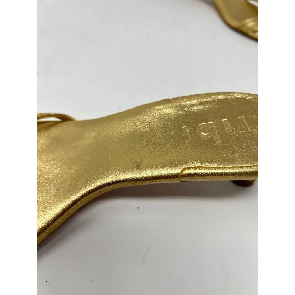 Tibi Metallic Nappa Jim Gold Sandal‎ EU 35 US 5 Party Wedding Formal